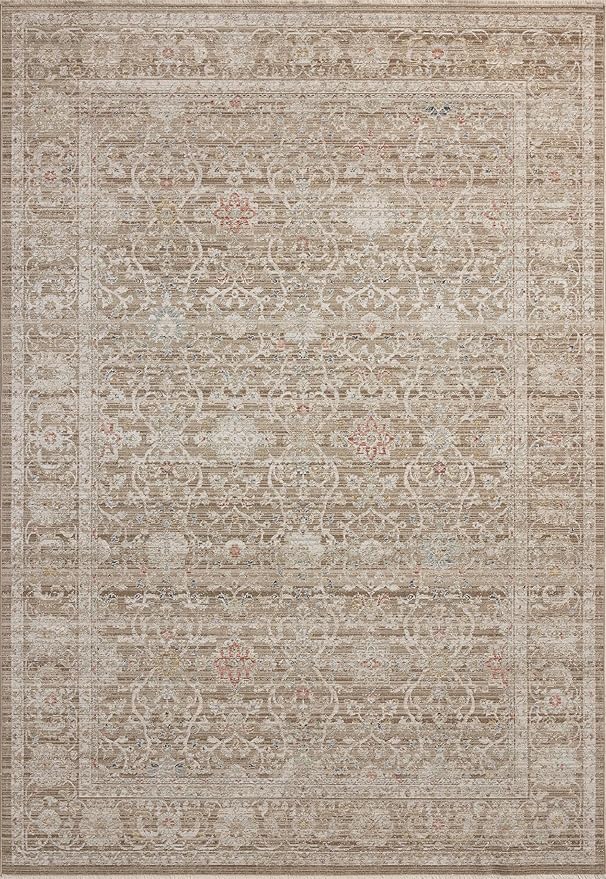 Loloi Chris Loves Julia Ida Collection IDA-03 Bark/Multi 3'-6" x 5'-6", .19" Pile Height, Accent Rug
