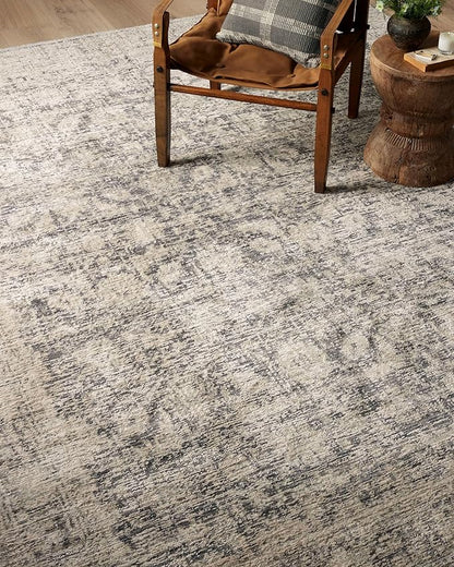 Loloi Amber Lewis Alie Collection ALE-05 Charcoal/Beige 5'-3'' x 5'-3'', .13'' Pile Height, Round Area Rug