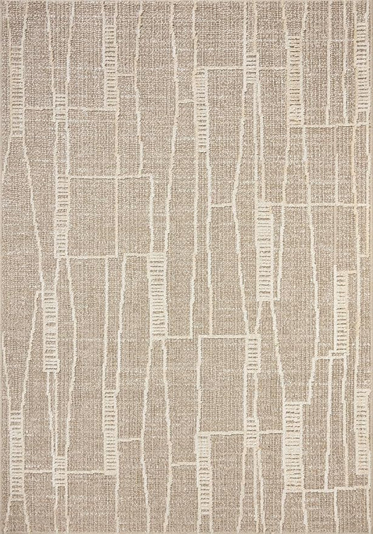 Loloi Amber Lewis Bexley Collection BEX-05 Mushroom/Natural 11'-6" x 15' Area Rug Neutral, Textured, Living, Bedroom, Dining, Carpet