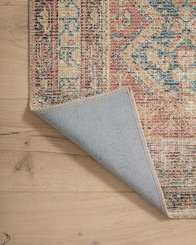 Loloi Angela Rose Aubrey Collection AUB-03 Ocean/Spice 5'-0" x 5'-0", .19" Pile Height, Round Area Rug