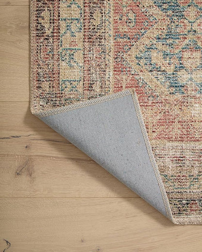 Loloi Angela Rose Aubrey Collection AUB-03 Ocean/Spice 5'-0" x 7'-0", .19" Pile Height, Area Rug