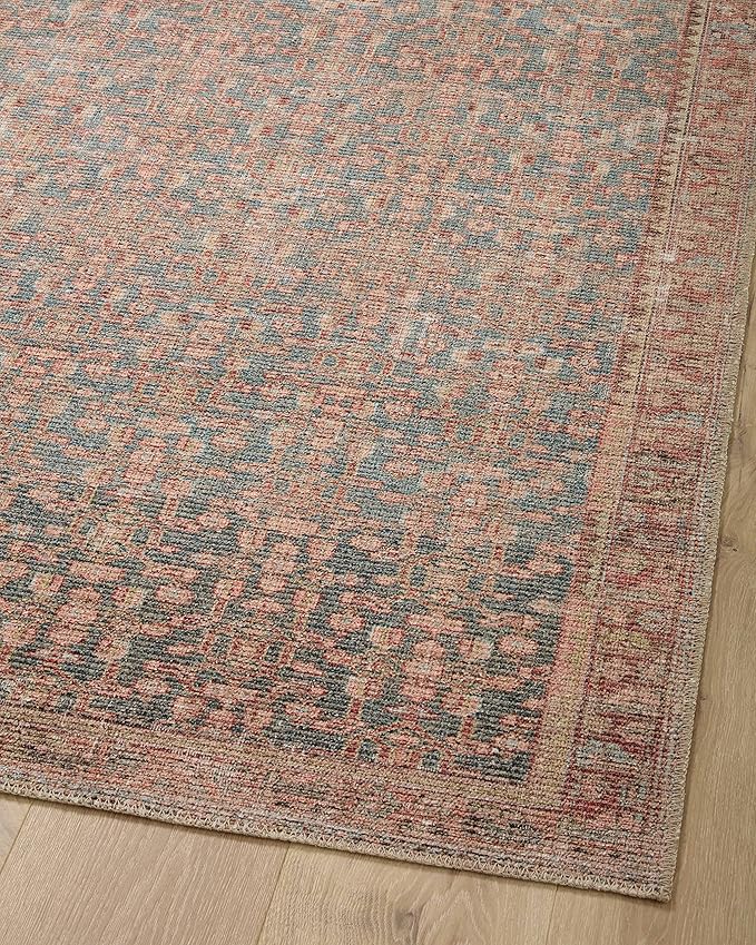 Loloi Angela Rose Aubrey Collection AUB-04 Blue/Terracotta 2'-6" x 12'-0", .19" Pile Height, Runner Rug