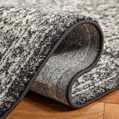 SAFAVIEH Evoke Collection 2'2" x 4' Black / Grey EVK256R Oriental Distressed Non-Shedding Living Room Bedroom Accent Rug