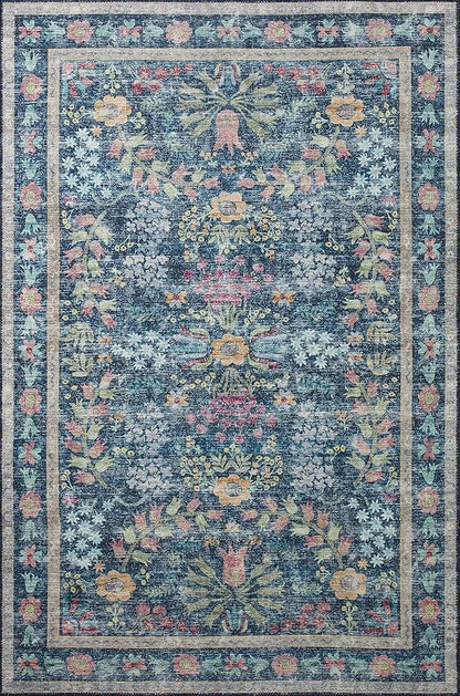 Loloi Rifle Paper Co. Maison Collection MAO-06 Blue/Multi 7'-6" x 9'-6", .19" Pile Height, Area Rug