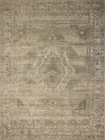 Loloi Amber Lewis Cambria Collection CBR-03 Sand/Olive 5'-0" x 7'-6" Area Rug Jute, Neutral, Vintage Style, Antique Tone, Living, Bedroom, Dining, Carpet
