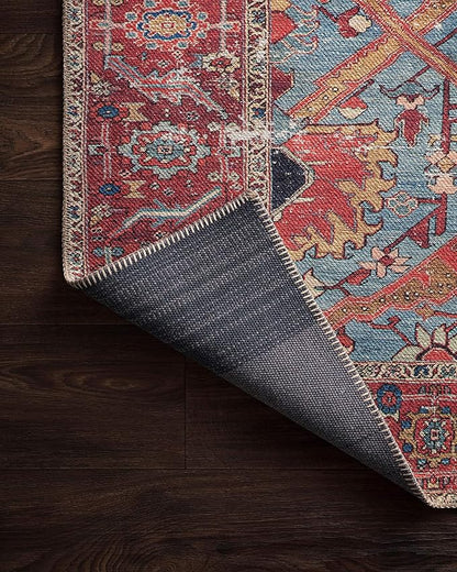 Loloi Loren Collection LQ-10 Blue/Red 7'-6" x 9'-6" Area Rug