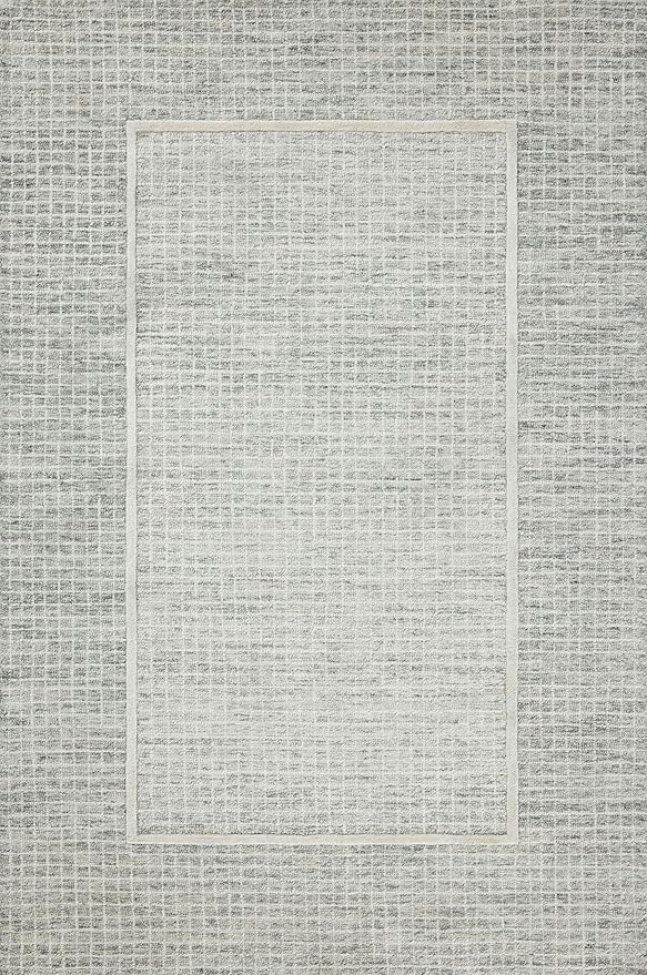 Loloi Chris Loves Julia Briggs Collection, Mist & Ivory, 2'-0" x 5'-0" Accent Rug – Minimal Gritted Design Area Rugs for Living Room Bedroom Entryway & Hallway No Shed High Traffic Home Decor Rug