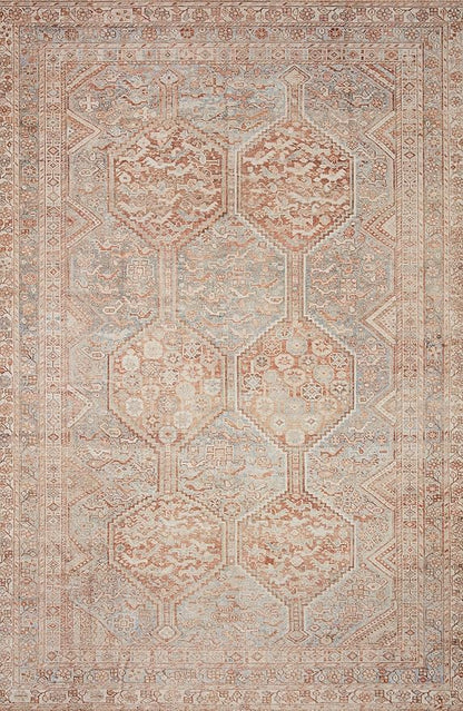 Loloi Chris Loves Julia Jules Collection JUL-04 Tangerine/Mist 9'-6" x 14', .13" Pile Height, Area Rug