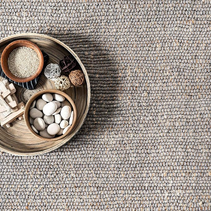 nuLOOM 2'6" x 10' Elfriede Jute & Cotton Hand Woven Area Rug, Elfriede Grey, Solid Rustic Farmhouse Style, Weaved Design, Natural Fiber, for Bedroom, Living Room, Dining Room, Hallway, Office