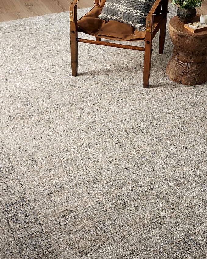 Loloi Amber Lewis Alie Collection ALE-03 Taupe/Dove 7'-10'' x 7'-10'', .13'' Pile Height, Round Area Rug