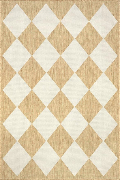 nuLOOM 10' x 14' Outdoor Performance Area Rug, Stain Resistant, Weather Resistant, High Traffic, Patio, Balcony, Outside, Sabina Tan