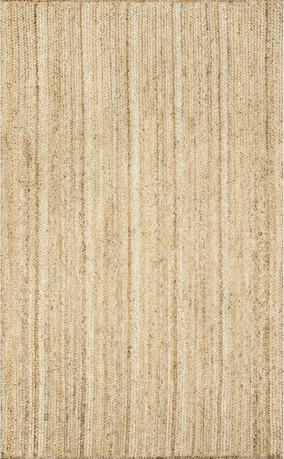 nuLOOM 5x8 Rigo Jute Hand Woven Area Rug, Natural, Solid Farmhouse Design, Natural Fiber, For Bedroom, Living Room, Dining Room, Hallway, Office, Kitchen, Entryway
