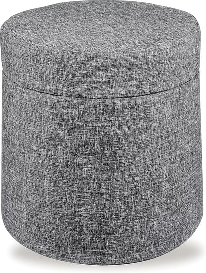 Seville Classics Cushioned Fabric Ottoman Hidden Storage Chest Footrest Chair, Padded Seat for Bedroom, Dorm, Loft, Living Room, Entryway, Hallway, Modern Gray, 15.6" Wobble
