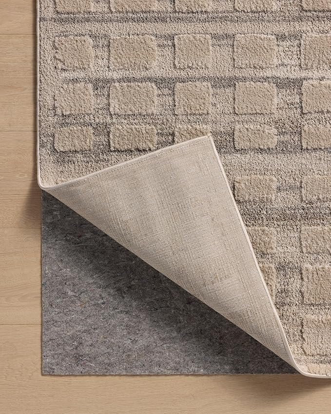 Loloi Amber Lewis Monty Collection MOT-06 Pebble/Beige 2'-7" x 4', .50" Pile Height, Area Rug