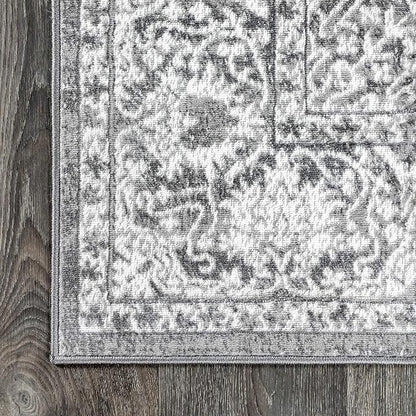JONATHAN Y Modern Vintage Medallion Light Gray Indoor Area Rug, 12x18, Country, Floral, Easy-Cleaning for Living Room, Bedroom, Kitchen, Pet Friendly, Non-Shedding (MDP100A-18)