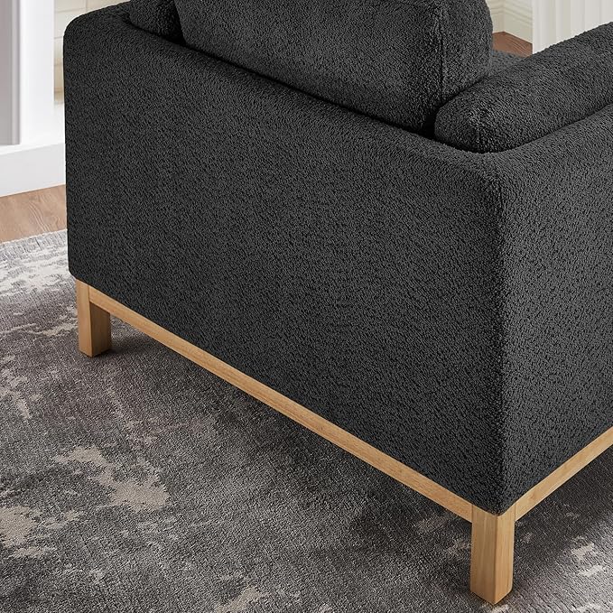 VANOMi 41.34" Oversized Accent Chair, Upholstered Armchair with Solid Wood Legs Living Room Chairs with Wide Armrest Pads, Reading Chair for Bedrooms, Apartments, Living Rooms, Offices（Dark Grey）