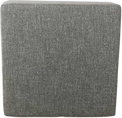 HomePop Square Storage Ottoman with Wood Legs, Slate Gray