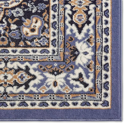 Home Dynamix Premium Sakarya Traditional Medallion Border Area Rug, Country Blue, 7'8"x10'7" Rectangle