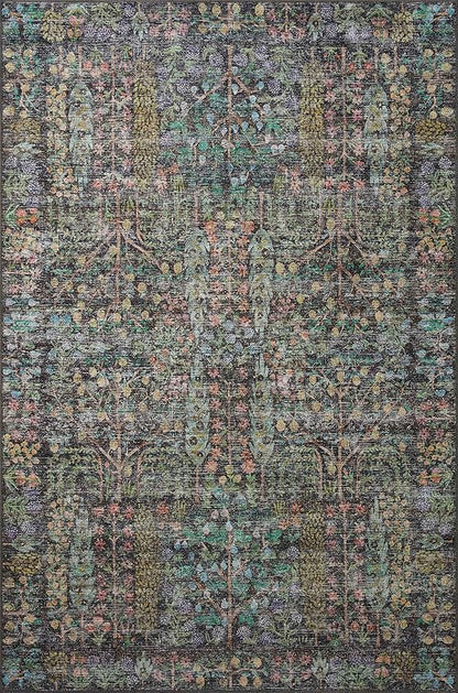 Loloi Rifle Paper Co. Maison Collection MAO-07 Charcoal 5'-0" x 7'-6", .19" Pile Height, Area Rug