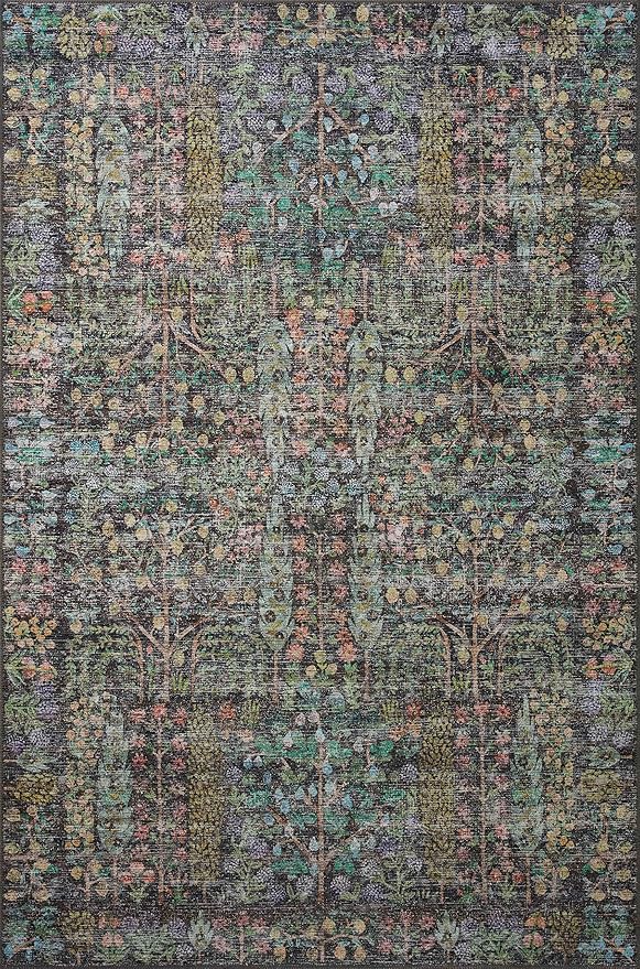 Loloi Rifle Paper Co. Maison Collection MAO-07 Charcoal 2'-6" x 12'-0", .19" Pile Height, Runner Rug