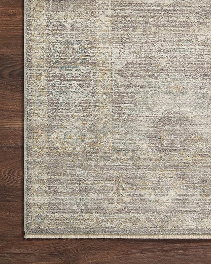 Loloi Magnolia Home by Joanna Gaines Millie Collection MIE-05 Stone/Natural 5'-3" x 7'-6", .25" Pile Height, Area Rug