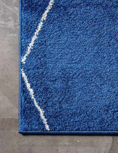 Unique Loom Trellis Frieze Collection Area Rug - Geometric (10' x 14' 1" Rectangle Navy Blue/Ivory)