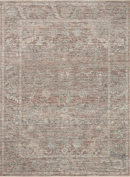 Loloi Magnolia Home by Joanna Gaines Millie Collection MIE-04 Brick/Fog 2'-7" x 14', .25" Pile Height, Runner Rug