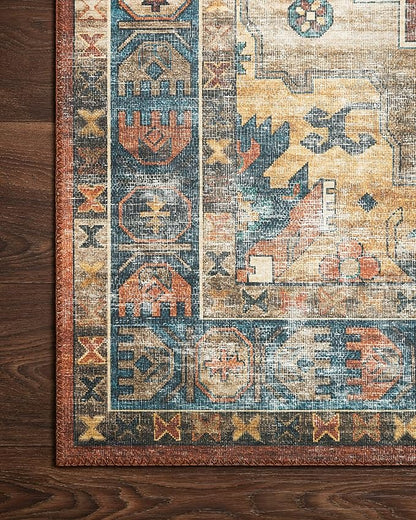 Loloi Skye Collection SKY-11 Rust/Blue 2'-6" x 12'-0" Runner Rug