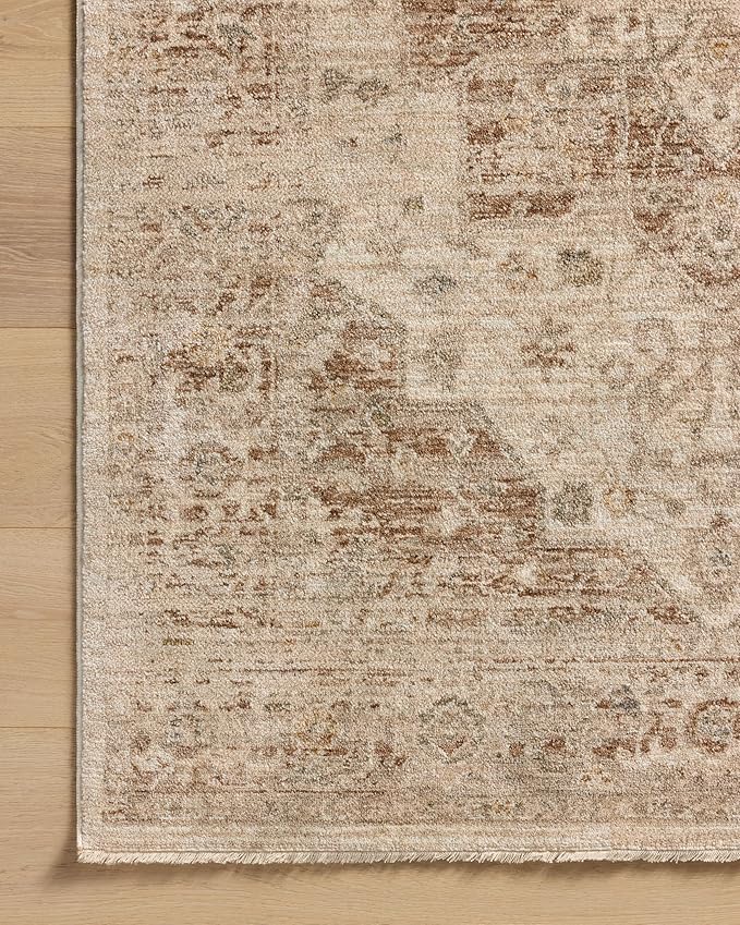 Loloi Magnolia Home by Joanna Gaines Junie Collection JUE-04 Natural/Clay 6'-7" x 9'-10", .38" Pile Height, Area Rug