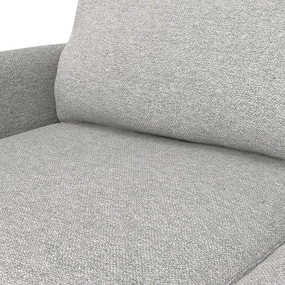 SIMPLIHOME Livingston 76-inch Wide Sofa in Mist Grey Woven-Blend Fabric, Handcrafted Loveseat Couch for Living Room or Family Room, Mid-Century Modern Style, Solid Wood Frame