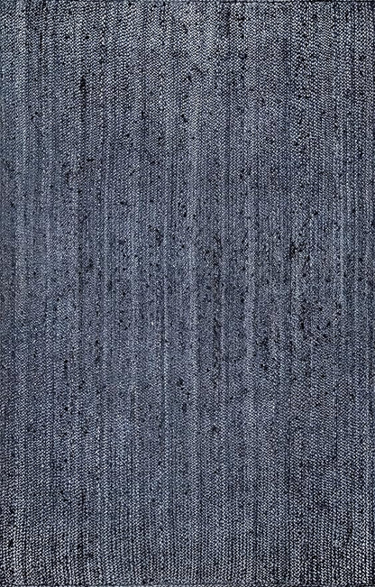 nuLOOM 9x12 Rigo Jute Hand Woven Area Rug, Navy, Solid Farmhouse Design, Natural Fiber, For Bedroom, Living Room, Dining Room, Hallway, Office, Kitchen, Entryway