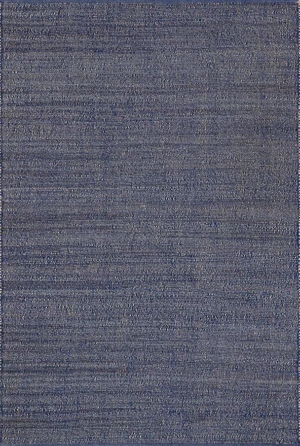 nuLOOM 4x6 Elfriede Jute & Cotton Hand Woven Area Rug, Blue, Solid Rustic Farmhouse Style, Weaved Design, Natural Fiber, For Bedroom, Living Room, Dining Room, Hallway, Office, Entryway