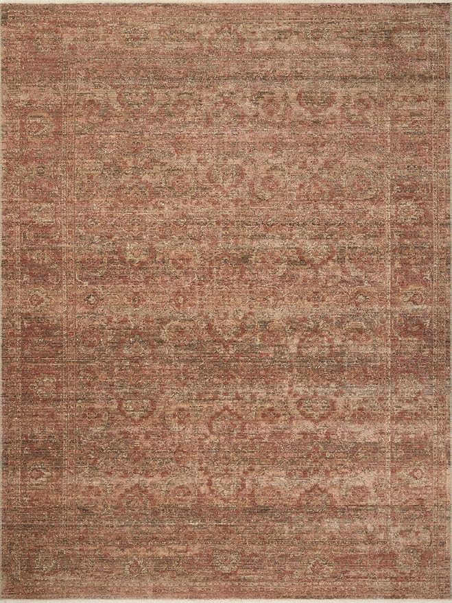 Loloi Amber Lewis Molly Collection MOL-09 Brick/Bark 5'-3" x 7'-9" Low Pile Area Rug