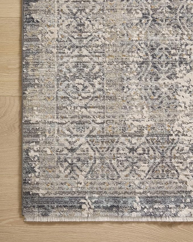 Loloi Amber Lewis Alie Collection ALE-04 Sky/Stone 7'-10'' x 7'-10'', .13'' Pile Height, Round Area Rug