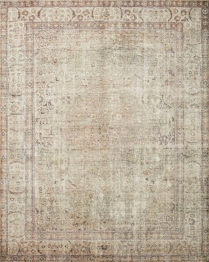 Loloi Margot Collection MAT-01 Antique/Sage 2'-6" x 7'-6" Runner Rug feat. CloudPile, No-Shed Easy Clean Large Patterned Area Rug for Living Room, Bedroom, Dining Area