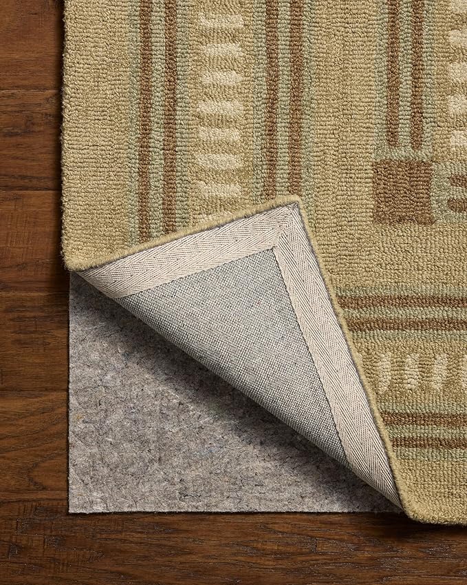 Loloi Chris Loves Julia Alfie Collection ALF-04 Green/Natural 3'-6" x 5'-6" Accent Rug Wool Neutral Living Bedroom Dining Carpet