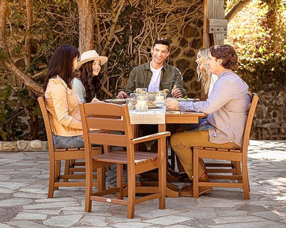 POLYWOOD Lakeside 7-Piece Outdoor Dining Set, All-Weather HDPE Patio Furniture Table and Chairs, Fade-Proof, Green