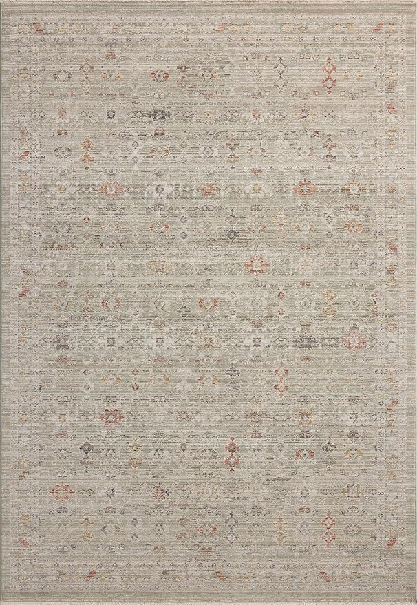 Loloi Chris Loves Julia Ida Collection IDA-04 Spa/Multi 2'-7" x 8'-0", .19" Pile Height, Runner Rug