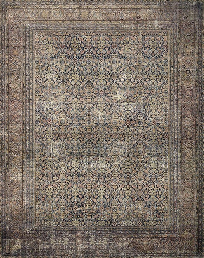 Loloi Amber Lewis Morgan Collection MOG-03 Denim/Multi 2'-3" x 7'-6" 38" Thick Runner Rug feat. CloudPile, Neutral, Room Décor, Vintage Inspired, Livingroom, Bedroom, Dining Area