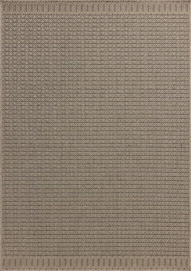 Loloi Chris Loves Julia Providence Collection PRC-05 Natural/Graphite 5' x 7'-7", .12" Pile Height, Indoor/Outdoor Area Rug
