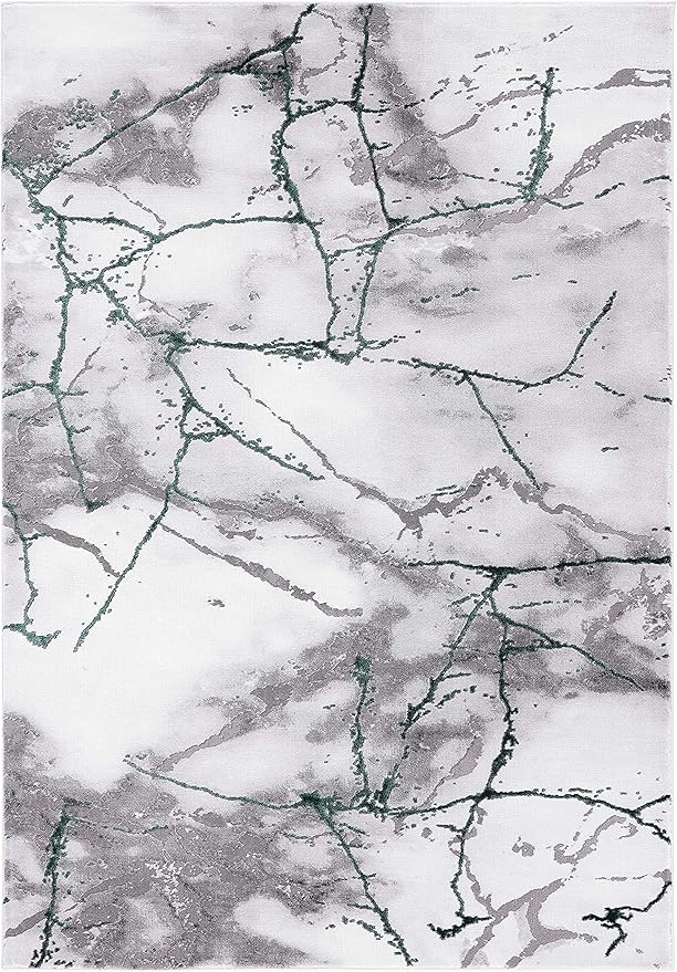 SAFAVIEH Craft Collection Area Rug - 9' x 12', Grey & Green, Modern Abstract Design, Non-Shedding & Easy Care, Ideal for High Traffic Areas in Living Room, Bedroom (CFT877Y)