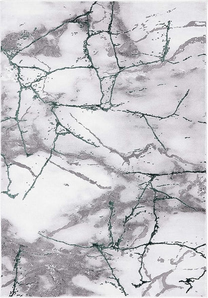 SAFAVIEH Craft Collection Area Rug - 6'7" x 9', Grey & Green, Modern Abstract Design, Non-Shedding & Easy Care, Ideal for High Traffic Areas in Living Room, Bedroom (CFT877Y)
