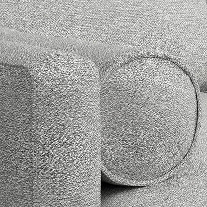 SIMPLIHOME Morrison 72-inch Wide Sofa in Mist Grey Woven-Blend Fabric, Handcrafted Mid-Century Modern Loveseat for Living Room or Family Room, Single Bench Cushion, Bolster Pillows