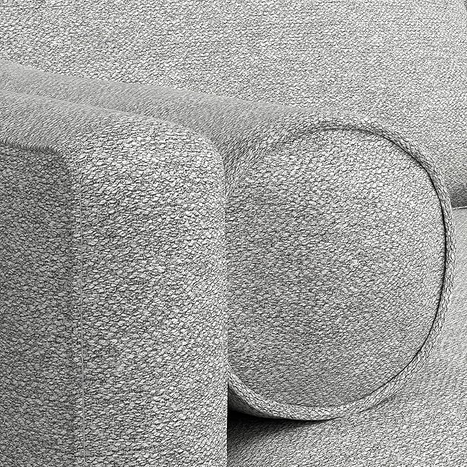 SIMPLIHOME Morrison Right Sectional Sofa in Woven-Blend Recycled Polyester Fabric, Mist Grey, 102-inches Wide, L-Shaped Couch with Right Chaise for the Living Room and Family Room