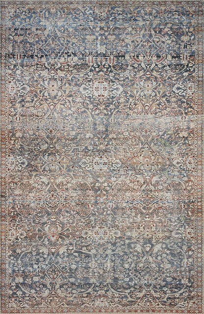 Loloi Chris Loves Julia Jules Collection JUL-06 Denim/Spice 2'-0'' x 5'-0'', .13" Pile Height, Accent Rug