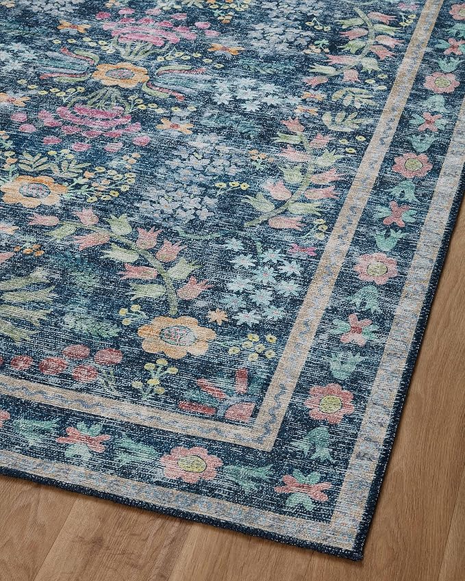 Loloi Rifle Paper Co. Maison Collection MAO-06 Blue/Multi 2'-6" x 7'-6", .19" Pile Height, Runner Rug