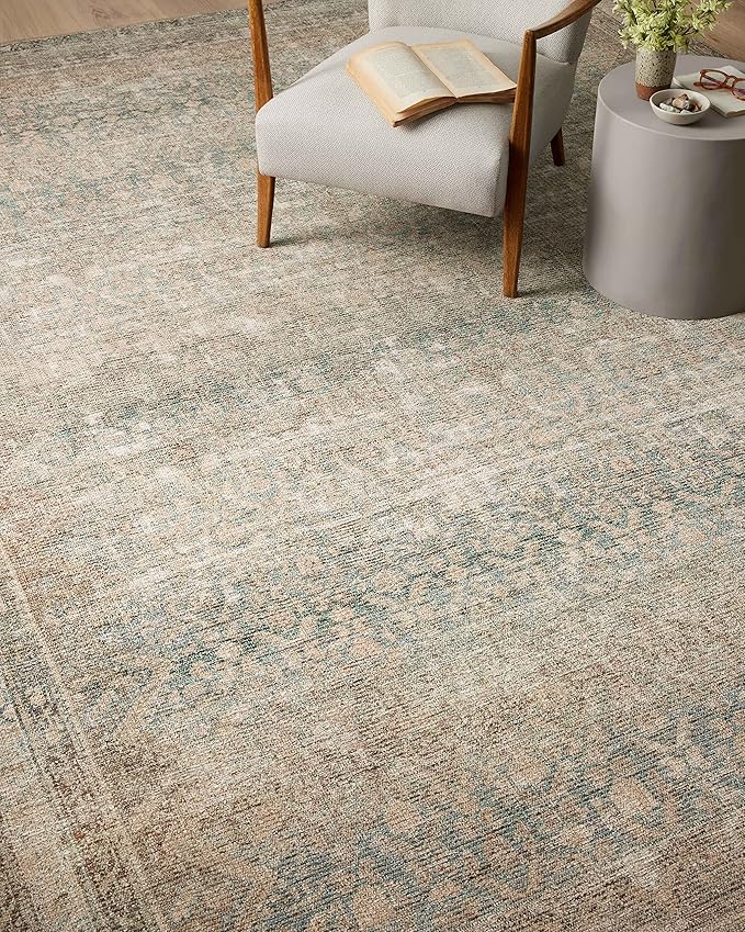 Loloi Angela Rose Aubrey Collection AUB-03 Jade/Natural 5'-0" x 7'-0", .19" Pile Height, Area Rug