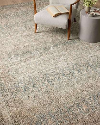Loloi Angela Rose Aubrey Collection AUB-03 Jade/Natural 5'-0" x 7'-0", .19" Pile Height, Area Rug