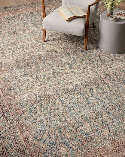 Loloi Angela Rose Aubrey Collection AUB-03 Ocean/Spice 5'-0" x 7'-0", .19" Pile Height, Area Rug