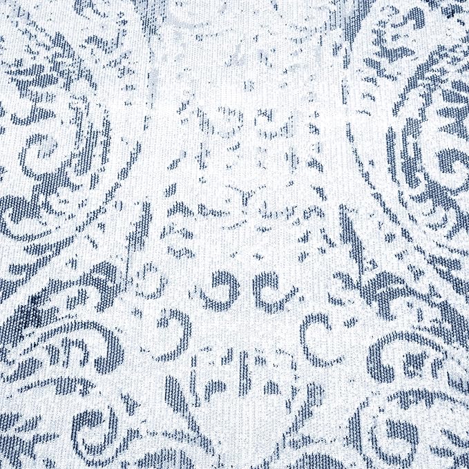 Home Dynamix Nicole Miller Patio Sofia Juniper Indoor/Outdoor Area Rug 5'2"x7'2", Distressed Damask Ivory/Blue